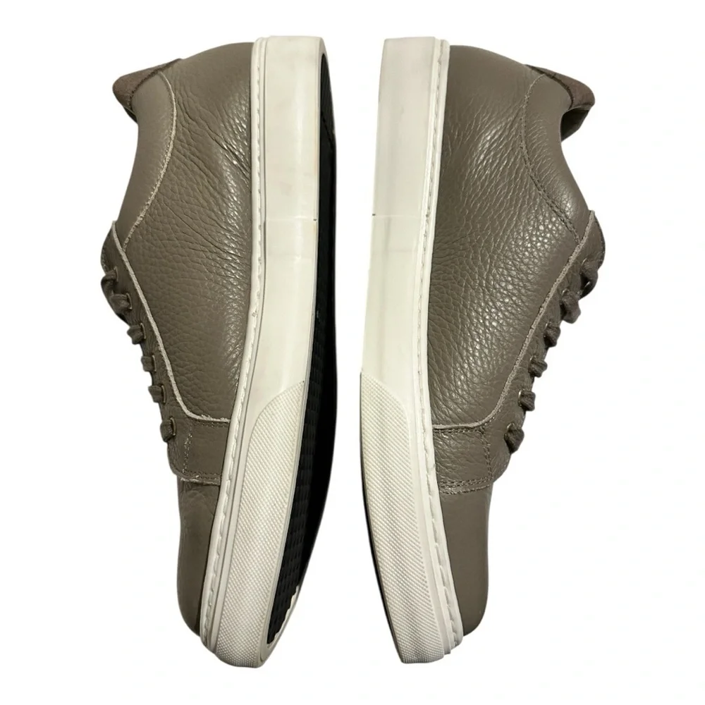 Sarah Flint Grey Grained Leather Almond Toe Perfect Sneaker Women’s 8.5 - Picture 6 of 11